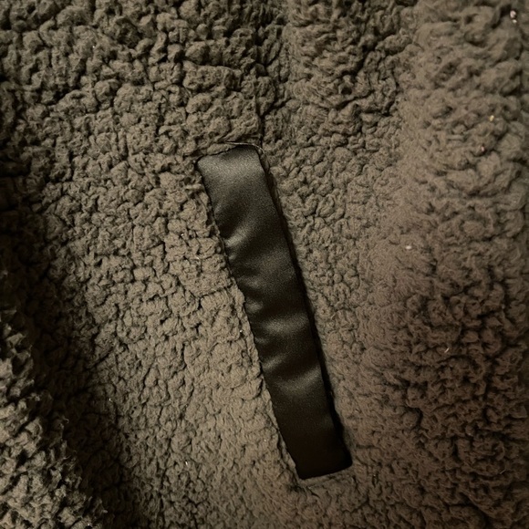 Abercrombie & Fitch Olive Green Sherpa Hoodie - Picture 3 of 5